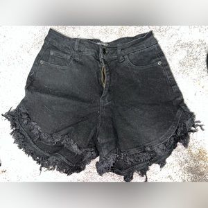 Black Jean Shorts